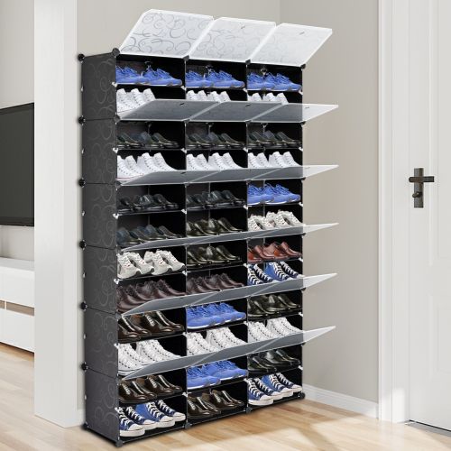 12-Tier Portable 72 Pair Shoe Rack Organizer 36 Grids Tower Shelf Storage Cabinet Stand Expandable for Heels, Boots, Slippers, Black 12-Tier Portable 72 Pair Shoe Rack Organizer 36 Grids Tower Shelf Storage Cabinet Stand Expandable for Heels, Boots, Slippers, Black