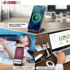 5 Core Magsafe Charger Portable Wireless Charging Station Fast Phone Charger Stand w Sleep Friendly LED 2 Charging Coil -10W Black