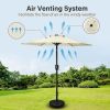 Simple Deluxe 7.5' Patio Outdoor Table Market Yard Umbrella with Push Button Tilt/Crank, 6 Sturdy Ribs for Garden, Deck, Backyard, Pool, 7.5ft, Beige