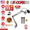 5 Core Microphone Arm Stand, Upgraded Adjustable Suspension Boom Scissor Arm Mic Stand 32 inch with Pop Filter, 3/8" to 5/8" Adapter, Mic Clip Shock M