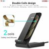 5 Core Magsafe Charger Portable Wireless Charging Station Fast Phone Charger Stand w Sleep Friendly LED 2 Charging Coil -10W Black