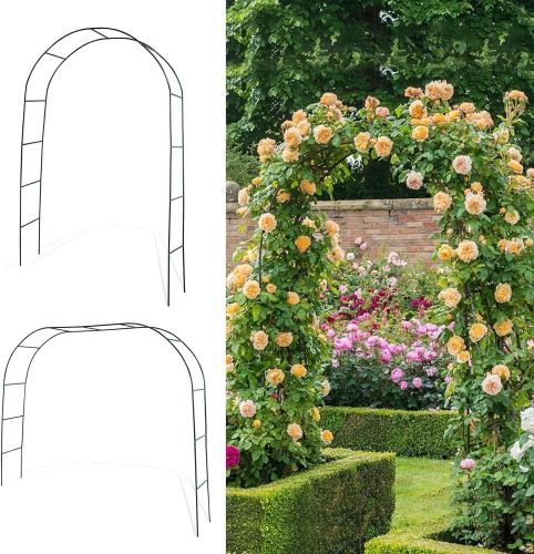Black Garden Arch Arbors, Trellis for Climbing Plants Outdoor 6-8ft, Two Way Assemble Wedding Decoration Metal Arch Black Garden Arch Arbors, Trellis for Climbing Plants Outdoor 6-8ft, Two Way Assemble Wedding Decoration Metal Arch