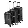 3-in-1 Portable ABS Trolley Case 20" / 24" / 28" Black